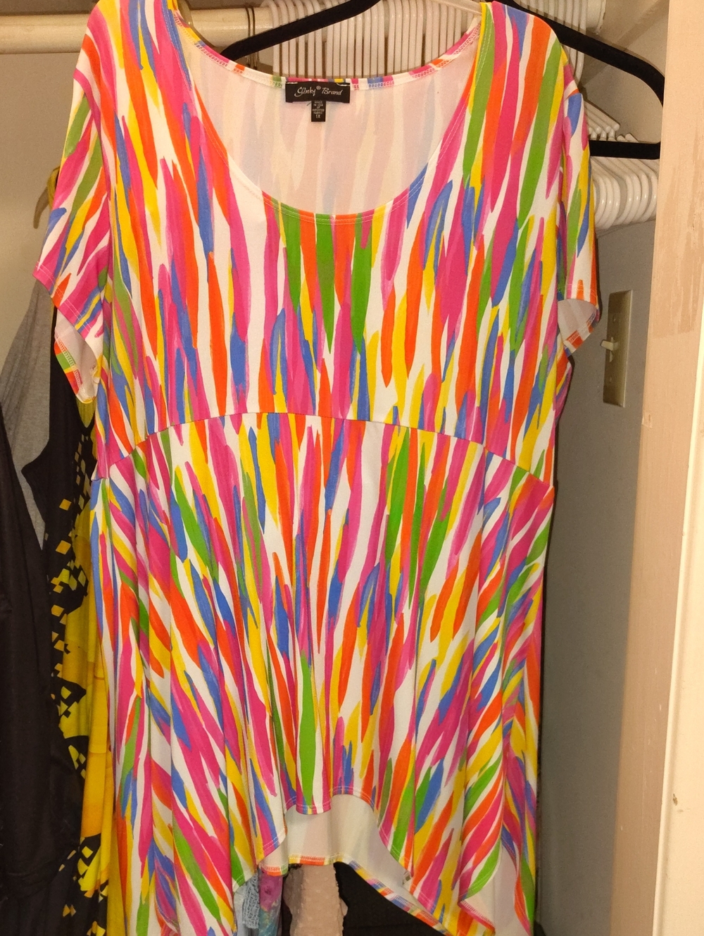 Multicolor Brushstroke Short Sleeve Tunic
